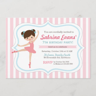 Ballerina Invitation / Ballet Invitation Kaart
