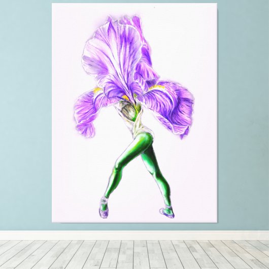 Ballerina Iris Bloem Ballet Danser Canvas Print (Insitu (Houten vloer))