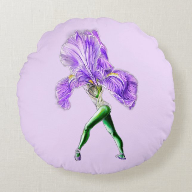 Ballerina Iris Bloem Ballet Danser Rond Kussen (Voorkant)