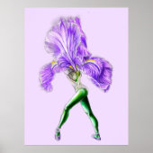 Ballerina Iris Flower Ballet Dancer Poster (Voorkant)