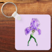 Ballerina Iris Flower Ballet Dancer Sleutelhanger (Voorkant)