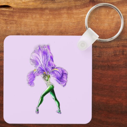 Ballerina Iris Flower Ballet Dancer Sleutelhanger (Achterkant)
