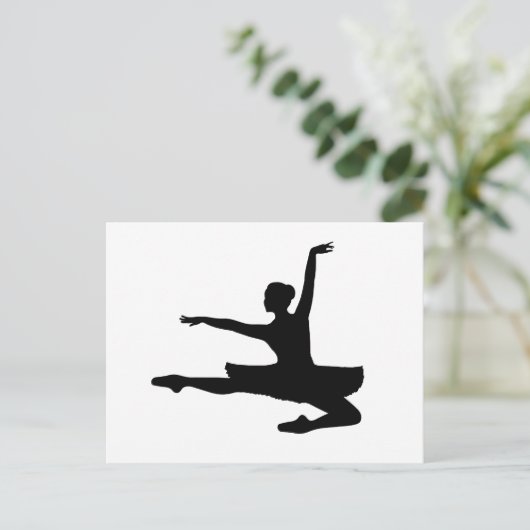 BALLERINA JETÉ (balletdansersilhouet) ~ Briefkaart (Staand voorkant)