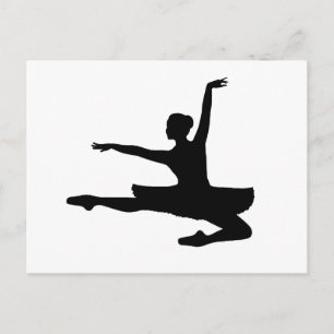 BALLERINA JETÉ (balletdansersilhouet) ~ Briefkaart