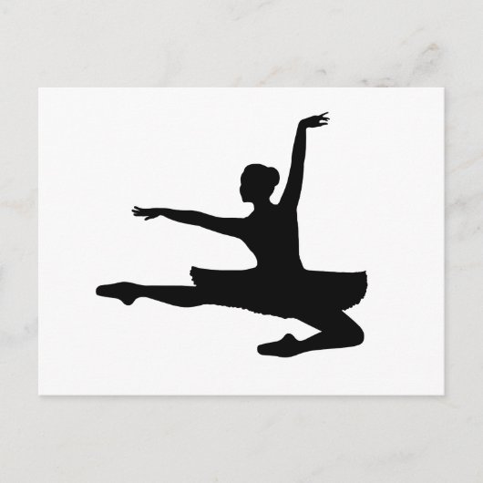BALLERINA JETÉ (balletdansersilhouet) ~ Briefkaart (Voorkant)