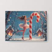Ballerina Jong Meisje, Kerstmis Kerststok van de K Button (Voorkant)