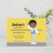 Ballerina jongen - kies achtergrondkleur kaart (Staand voorkant)