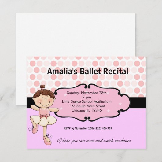Ballerina Kaart (Voorkant / Achterkant)