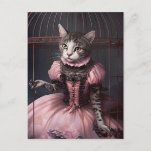 Ballerina Kat in de Vogelkooi Briefkaart