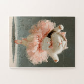 Ballerina Kat in Roze Tutu Jigsaw Puzzel (Horizontaal)