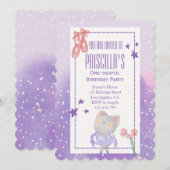 Ballerina Kat Kids Verjaardagsfeest Kaart (Voorkant / Achterkant)