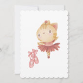 Ballerina Kat Kids Verjaardagsfeest Kaart (Achterkant)