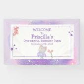 Ballerina Kat Kids Verjaardagsfeest Spandoek (Horizontaal)