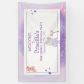 Ballerina Kat Kids Verjaardagsfeest Spandoek (Verticaal)