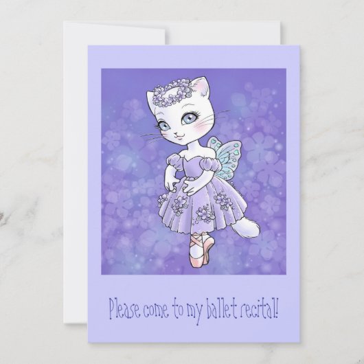 Ballerina Kat Uitnodiging (Voorkant)