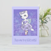 Ballerina Kat Uitnodiging (Staand voorkant)