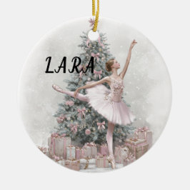 Ballerina Kerst Ornament - Voeg Je Naam Toe