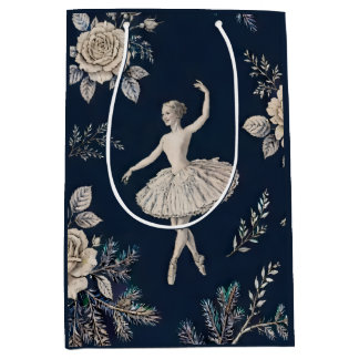 Ballerina Kerst Toile - Middennachtblauw Medium Cadeauzakje