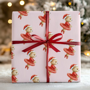 Ballerina kerstcadeauverpakkings papier voor kinde