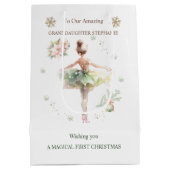 Ballerina kerstcadeauzak medium cadeauzakje (Achterkant)