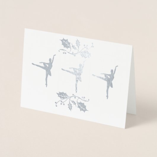 Ballerina Kerstmis Folie Kaarten (Voorkant)