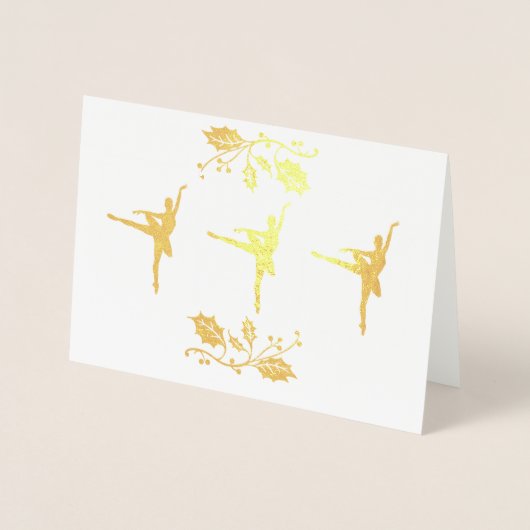 Ballerina Kerstmis Folie Kaarten (Voorkant)