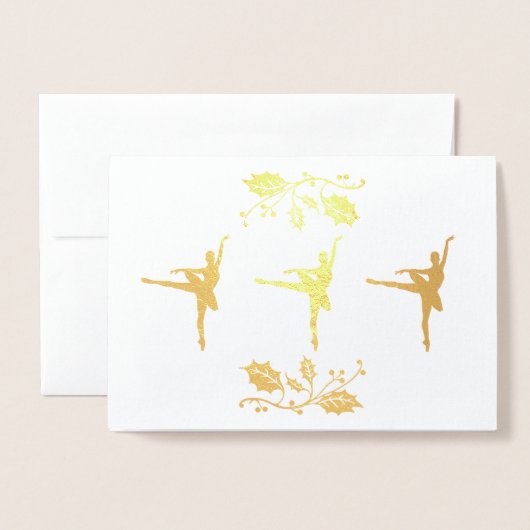 Ballerina Kerstmis Folie Kaarten (Voorkant met envelop)