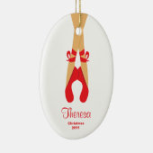 Ballerina kerstversiering keramisch ornament (Rechts)