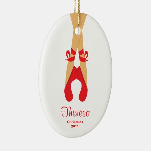 Ballerina kerstversiering keramisch ornament (Rechts)