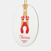 Ballerina kerstversiering keramisch ornament (Links)