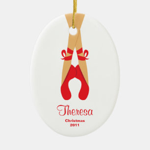 Ballerina kerstversiering keramisch ornament