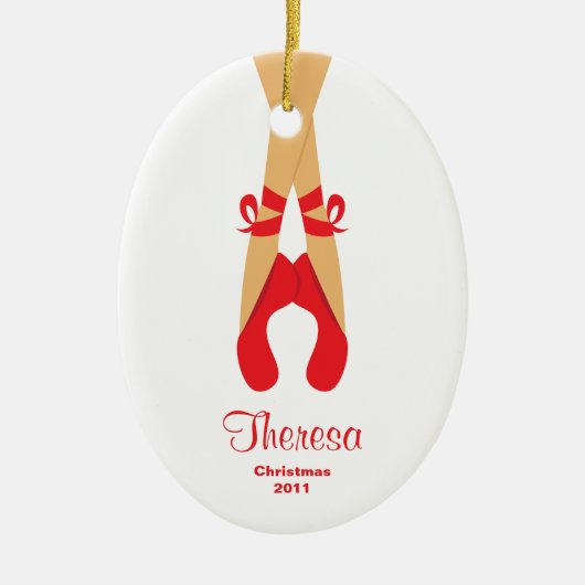 Ballerina kerstversiering keramisch ornament (Voorkant)