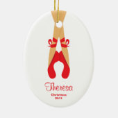 Ballerina kerstversiering keramisch ornament (Achterkant)