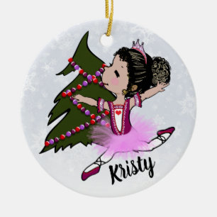 Ballerina kerstversiering keramisch ornament
