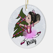 Ballerina kerstversiering keramisch ornament (Links)