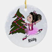Ballerina kerstversiering keramisch ornament (Achterkant)