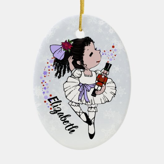 Ballerina kerstversiering keramisch ornament (Voorkant)