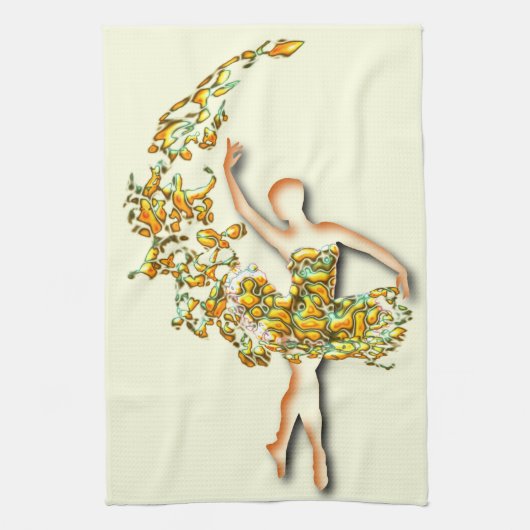 Ballerina Kitchen Towel Ballet Dancer Girl Theedoek (Verticaal)