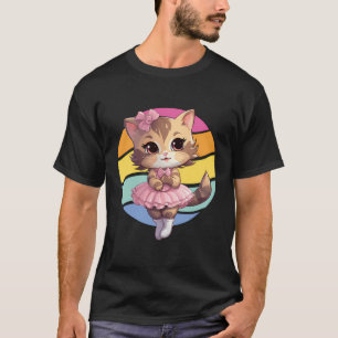 Ballerina kitten-meisje kat ballet-dansen ballerin t-shirt