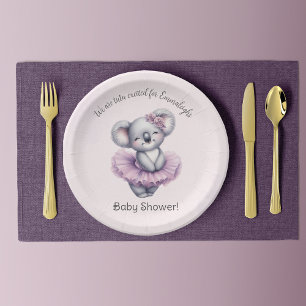 Ballerina Koala Tutu Enthousiaste Baby Meisje Show Papieren Bordje