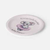 Ballerina Koala Tutu Opgewonden Baby Meisje Douche Papieren Bordje (Gekanteld)