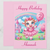 Ballerina Koe  Verjaardag Kaart (Voorkant / Achterkant)