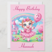 Ballerina Koe  Verjaardag Kaart (Voorkant)