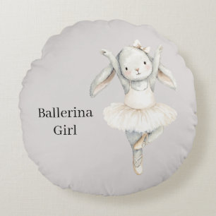 Ballerina Konijn in Tutu Rond Kussen