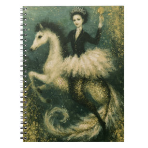 Ballerina Koningin op Haar Zeemeermin Zeepaardje Notitieboek