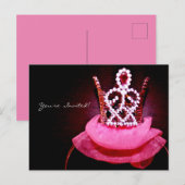 Ballerina Kroon Uitnodiging Briefkaart (Voorkant / Achterkant)