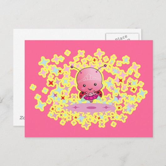 Ballerina Ladybug Briefkaart (Voorkant / Achterkant)