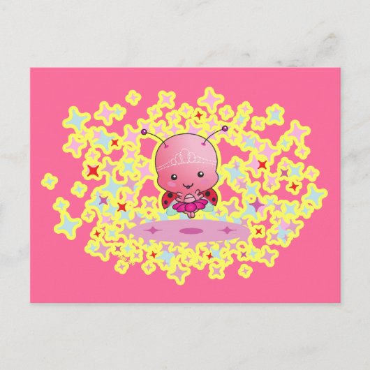 Ballerina Ladybug Briefkaart (Voorkant)