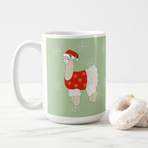 Ballerina Lama Kerstsneeuwvlokken Koffiemok