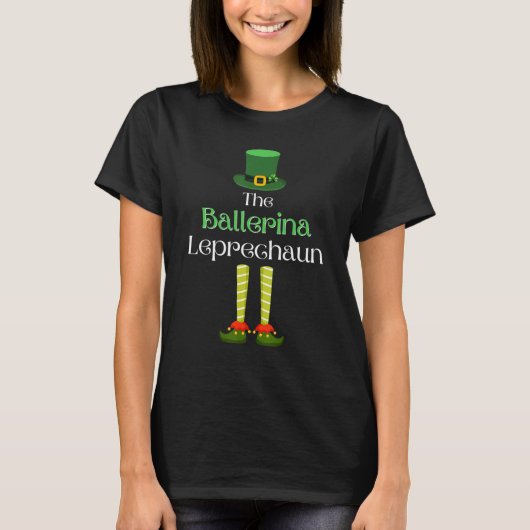 Ballerina Leprechaun Matching Family Group St. Pat T-shirt (Voorkant)
